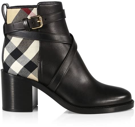 Burberry Pryle Vintage Check Leather Ankle Booties